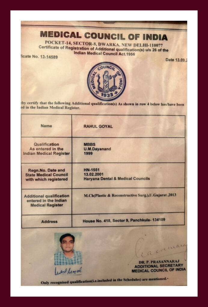 Dr Rahul's Certificates